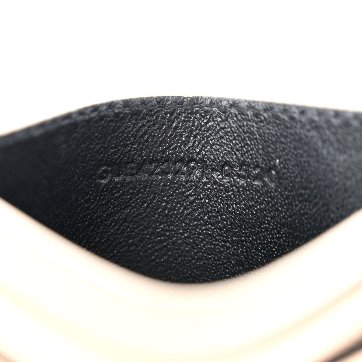 Saint Laurent Grain De Poudre Matelasse Chevron Monogram Credit Card Case Nude Powder 7 of 8