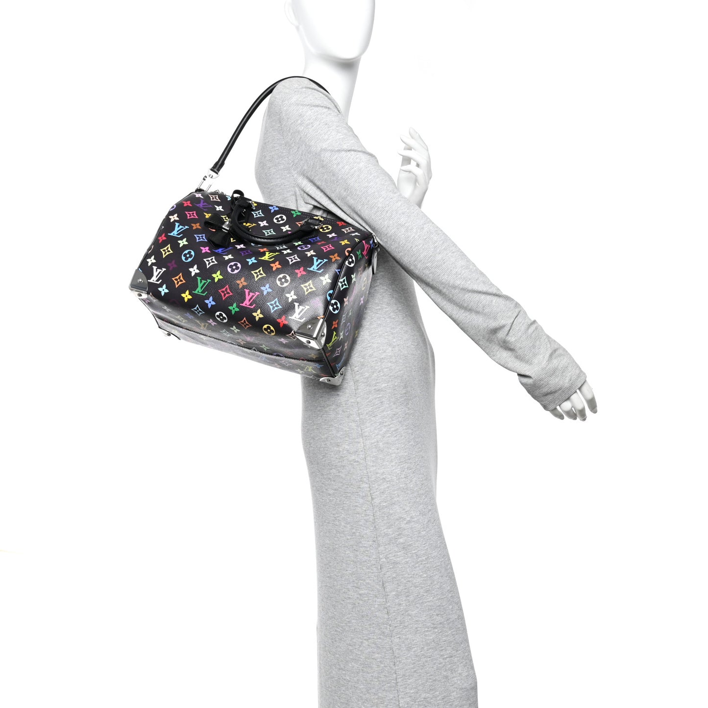LV X TM Monogram Multicolor Speedy Soft 30 Black