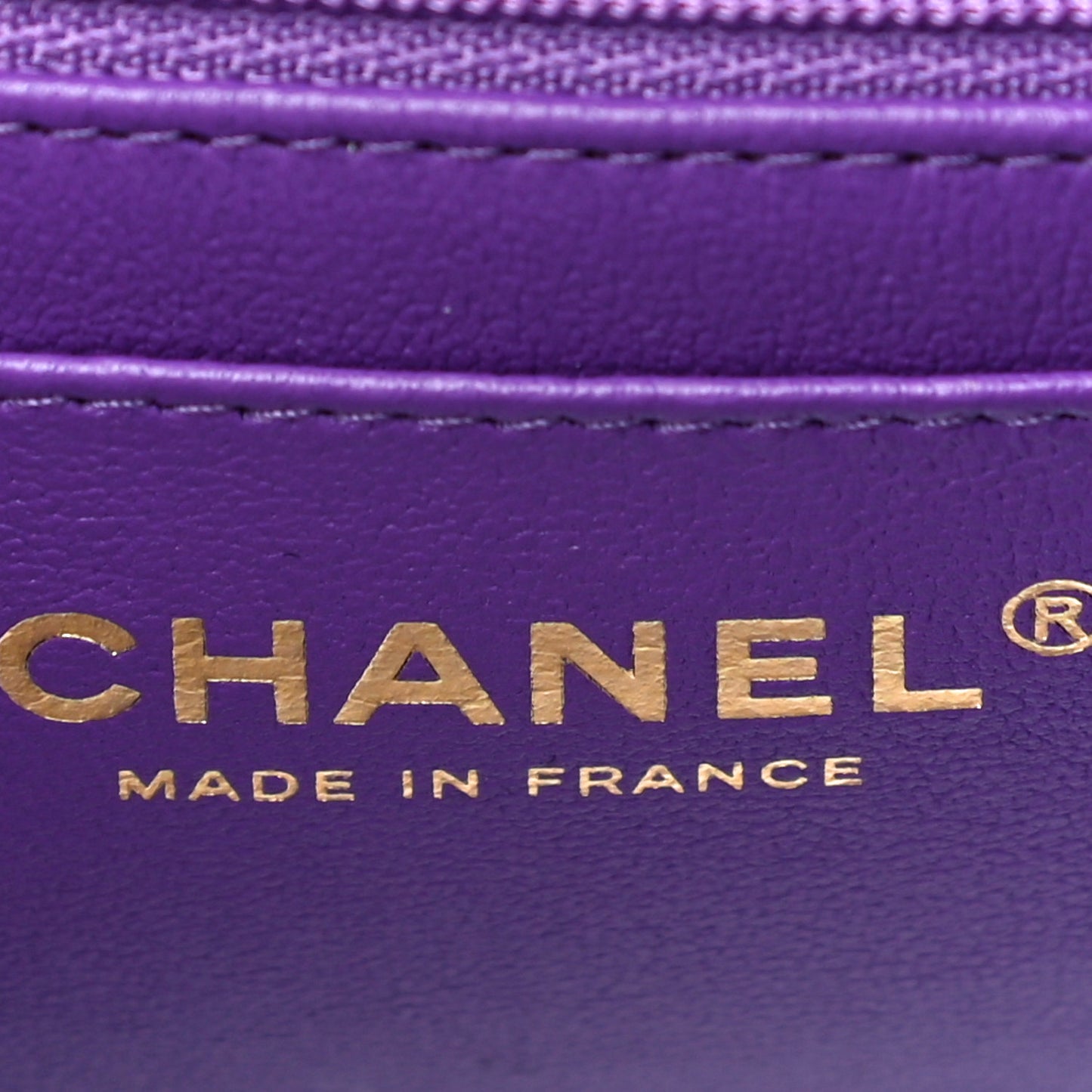 Lambskin Quilted Mini Top Handle Rectangular Flap Dark Purple