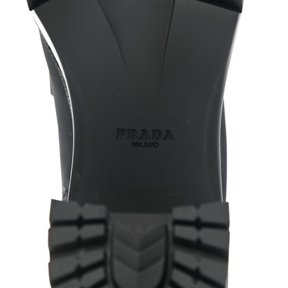 Prada Spazzolato Re-Nylon Metal Triangle Logo Lace Up 85mm Boots Black 6 of 9