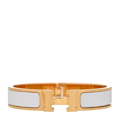 Hermes Enamel Narrow Clic Clac H Bracelet PM White 1 of 7