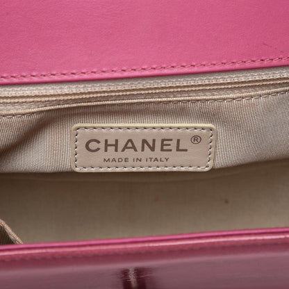 Chanel Distressed Patent Quilted New Medium Boy Flap Pink 6 of 9