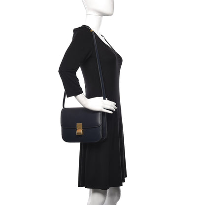 Celine Box Calfskin Medium Classic Box Flap Bag Navy Blue 2 of 12