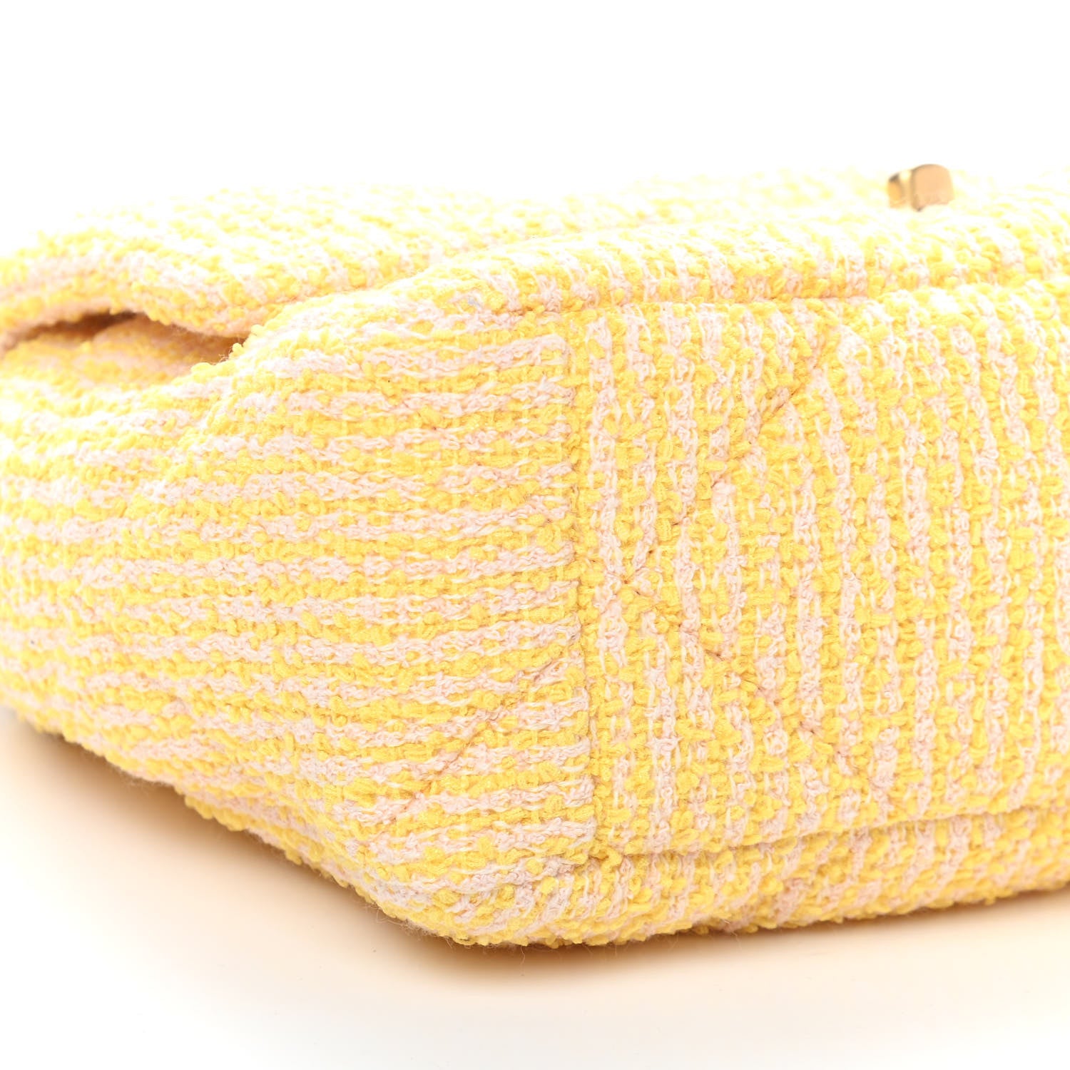 Chanel Tweed Quilted Large Chanel 19 Flap Yellow 8 of 9