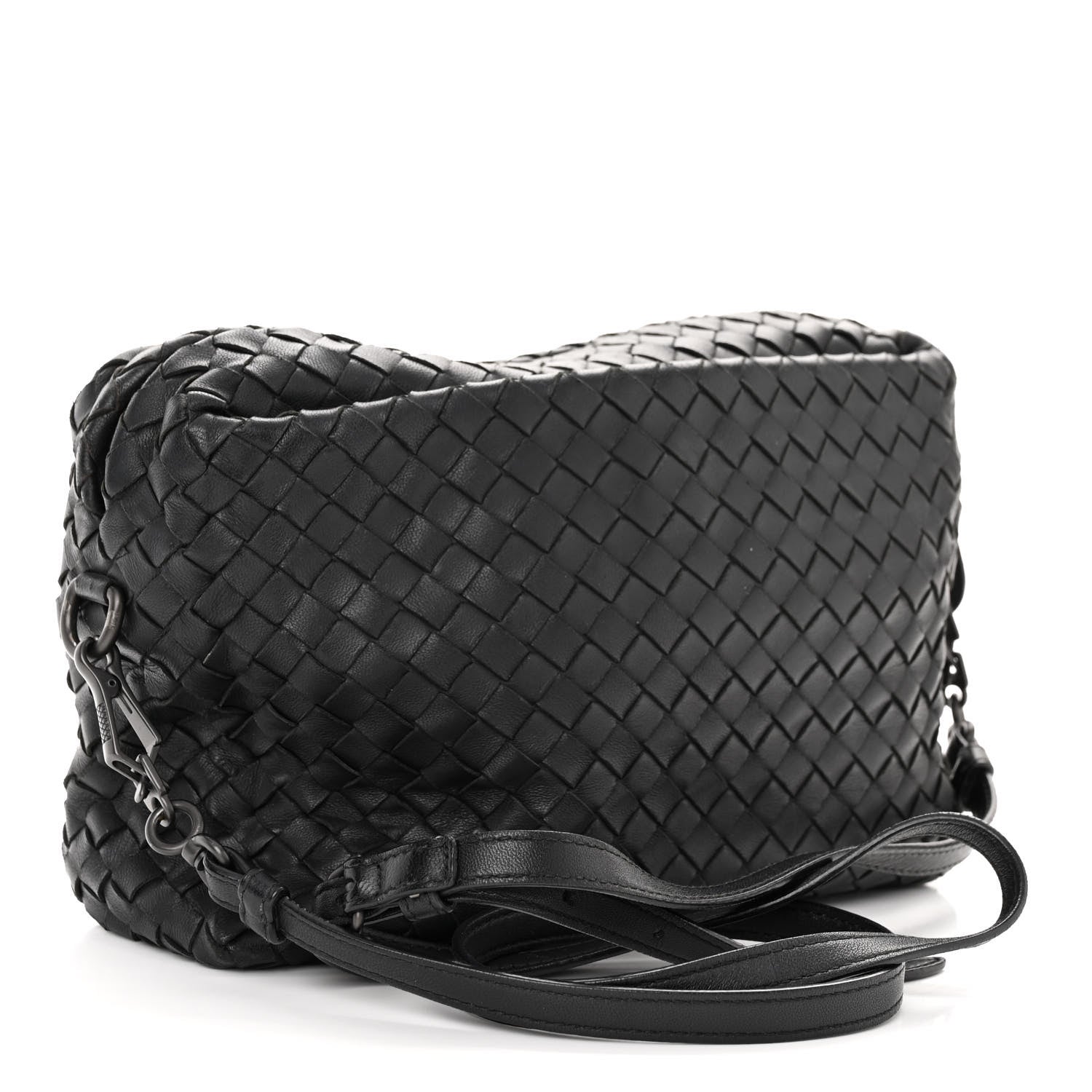 Bottega Veneta Nappa Intrecciato Crossbody Messenger Black 3 of 9