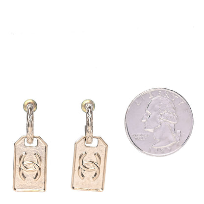 Chanel CC Tag Drop Earrings Gold 2 of 4