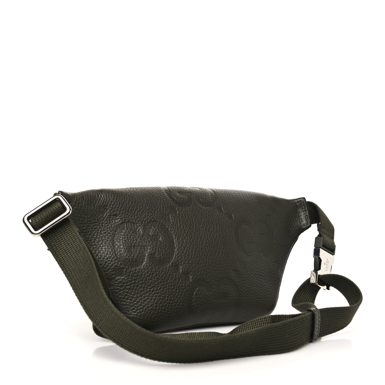 Gucci Piuma Calfskin Jumbo GG Embossed Small Belt Bag Dark Green 3 of 10