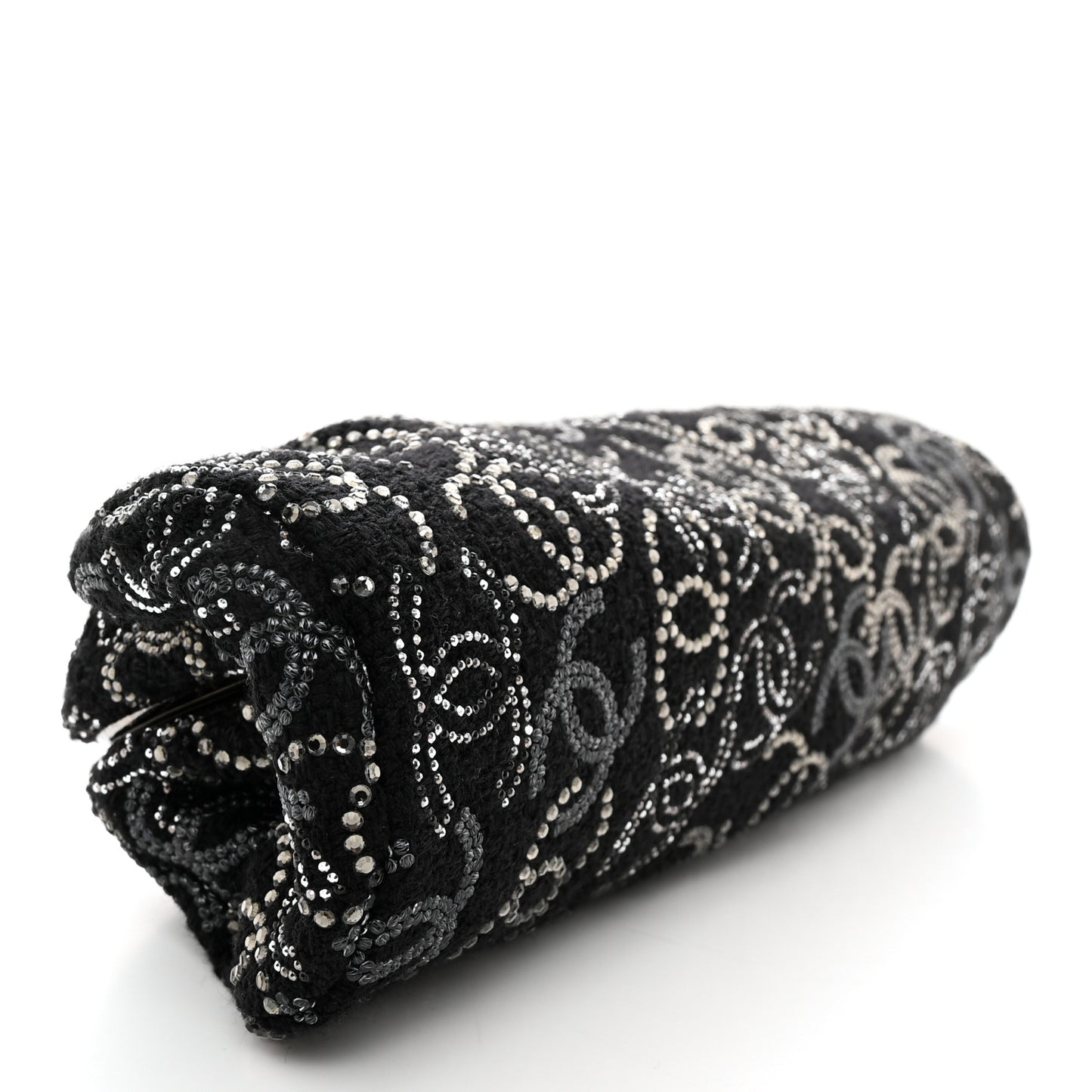 Tweed Strass Pudong Clutch Black