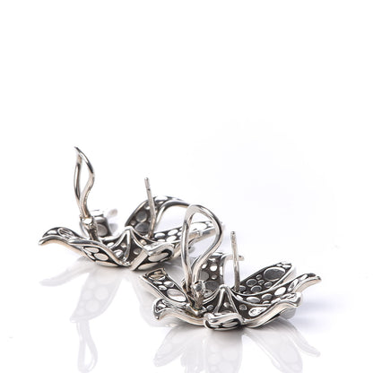 John Hardy Sterling Silver Ayu Dot Jasmine Flower French Clip Earrings 3 of 6