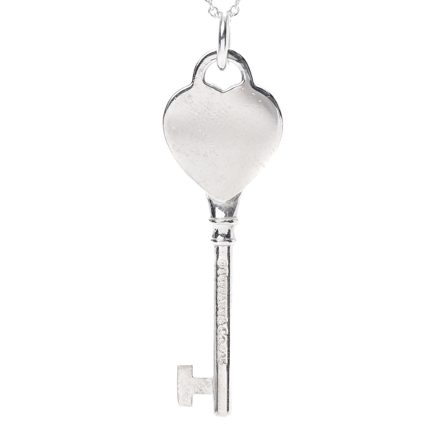 Tiffany Sterling Silver Return to Tiffany Heart Key Pendant Necklace 5 of 7