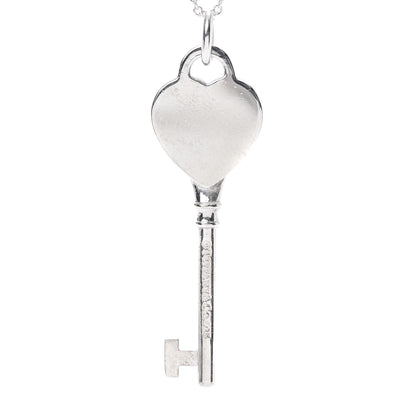 Tiffany Sterling Silver Return to Tiffany Heart Key Pendant Necklace 5 of 7