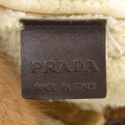 Prada Suede Shearling Mink Fur Crocodile Shoulder Bag 6 of 9