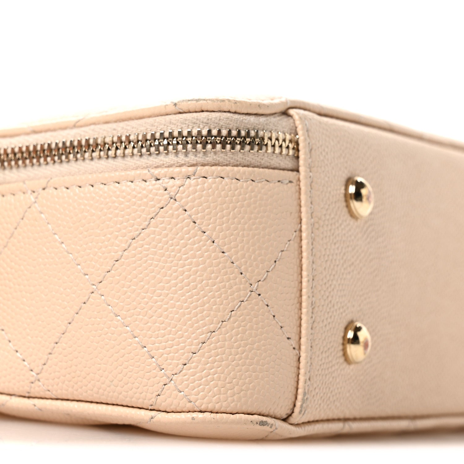 Chanel Caviar Quilted Top Handle Vanity Case Light Beige 9 of 11