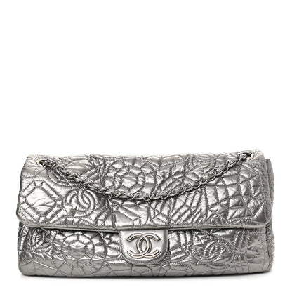 Chanel Vinyl Graphic Edge Flap Silver 1 of 8
