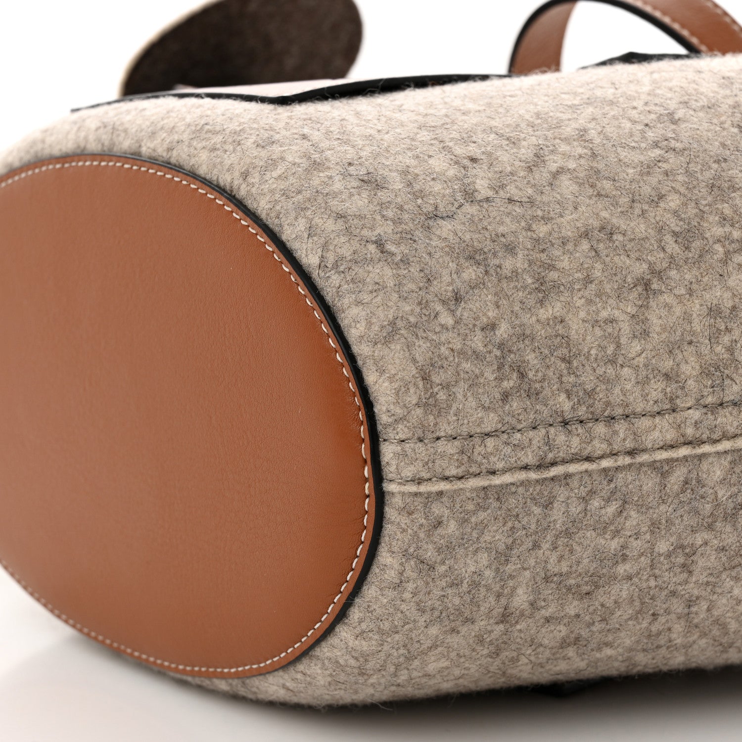 Loewe Calfskin Felt Elephant Basket Tote Beige Brown 10 of 11