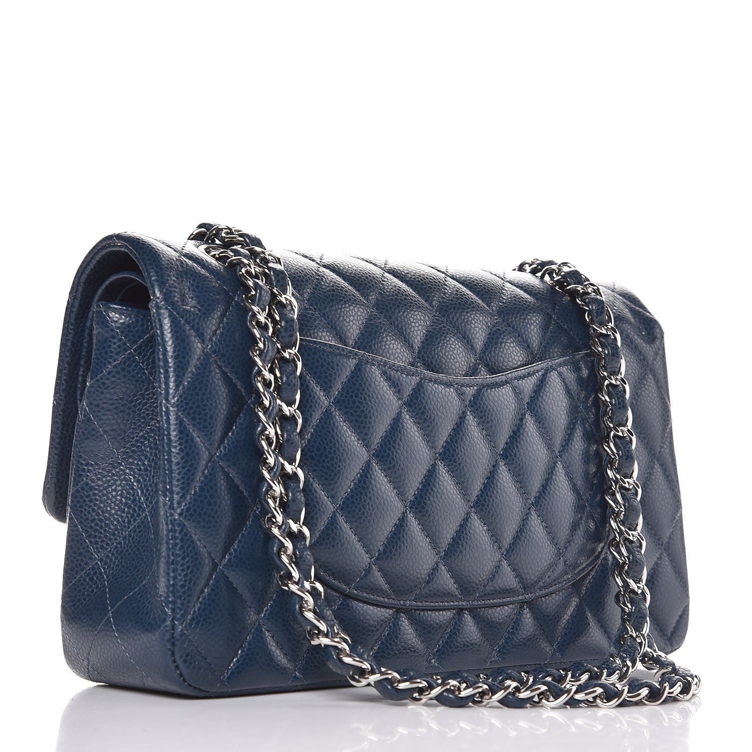 Chanel Caviar Quilted Medium Double Flap Navy 5 of 14