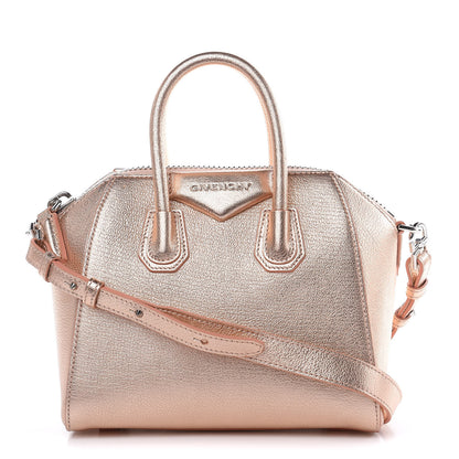 Givenchy Metallic Sugar Goatskin Mini Antigona Light Pink 1 of 12