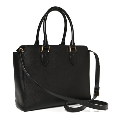 Prada Saffiano Soft Calfskin Small Zippered Tote Black 2 of 9
