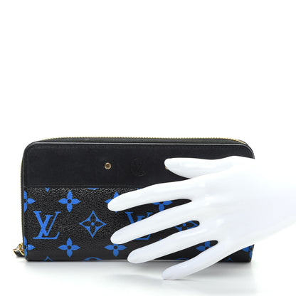 Louis Vuitton Calfskin Colored Monogram Zippy Wallet Blue Black 2 of 7