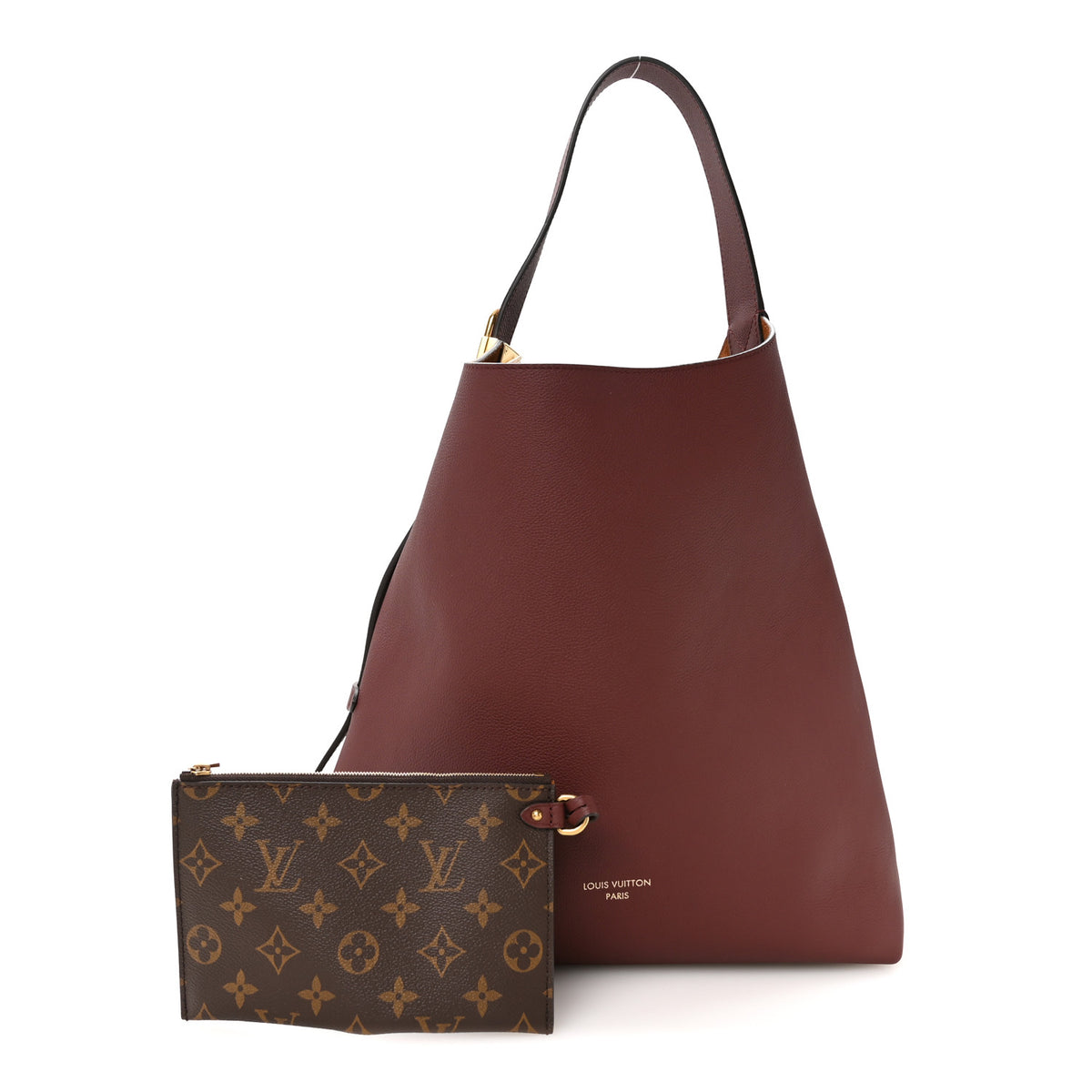 Louis Vuitton Grained Calfskin Low Key Hobo MM Rouge 3 of 10