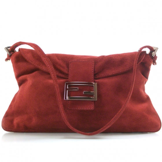 Fendi Suede Baguette Red 1 of 14