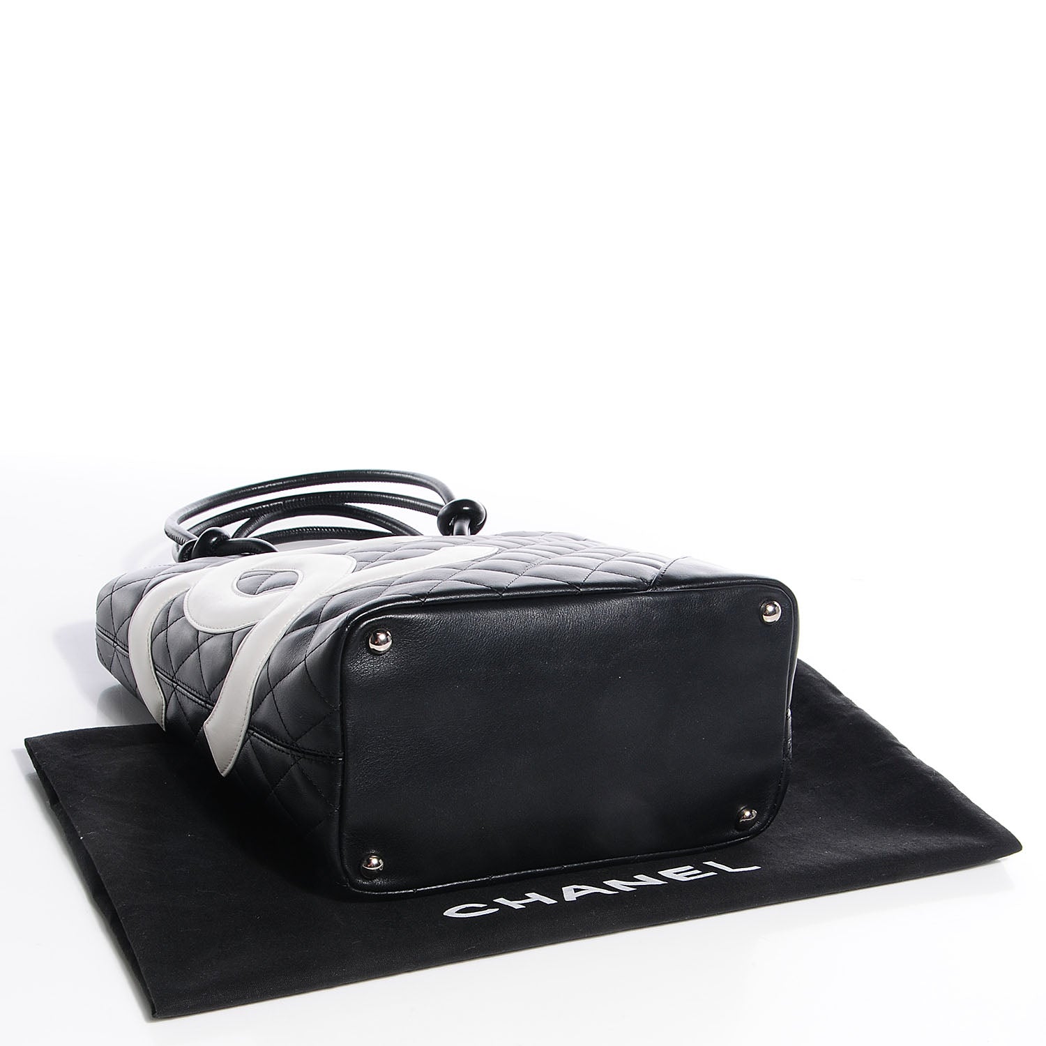 Chanel Calfskin Quilted Medium Cambon Tote Black White 4 of 7