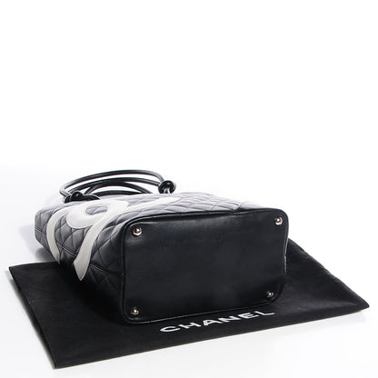 Chanel Calfskin Quilted Medium Cambon Tote Black White 4 of 7
