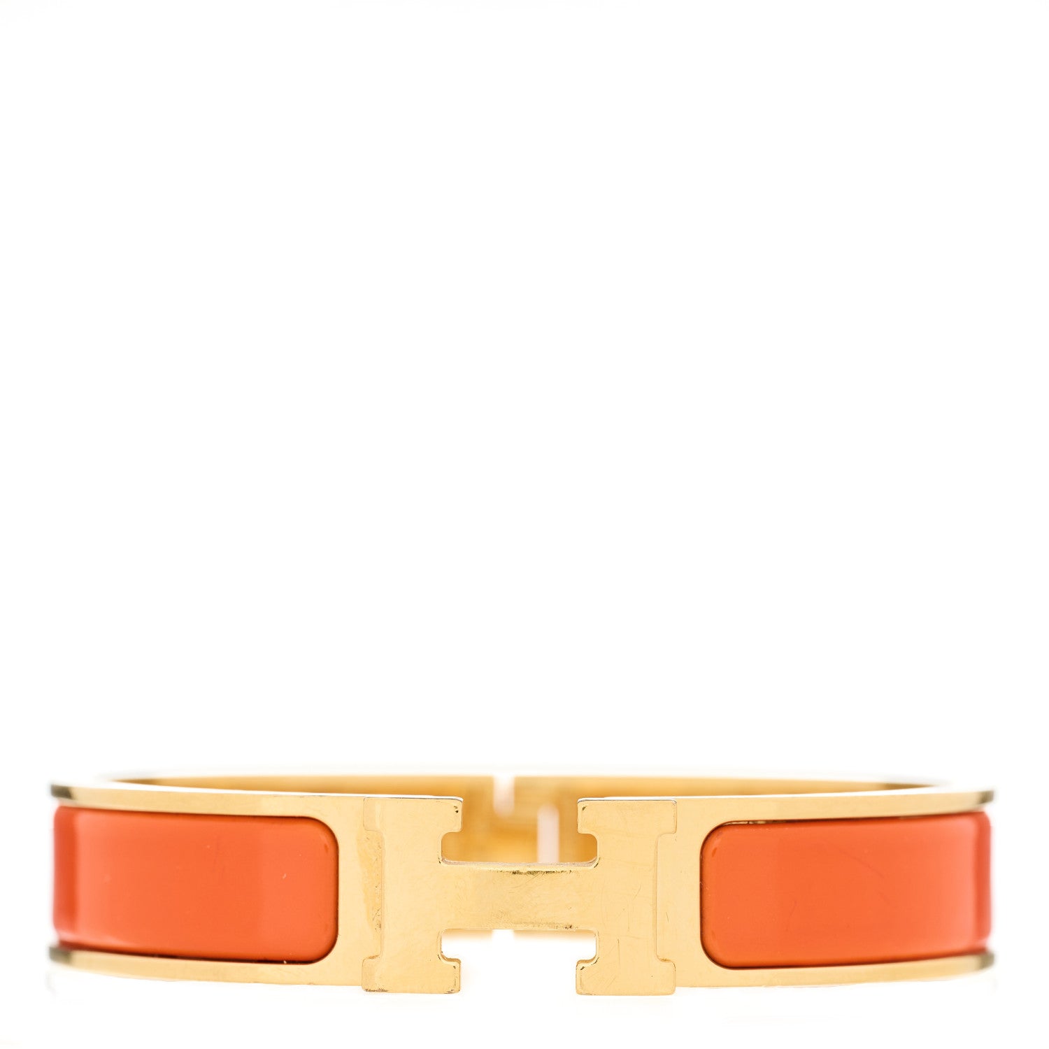 Hermes Enamel Narrow Clic Clac H Bracelet PM Orange 1 of 3
