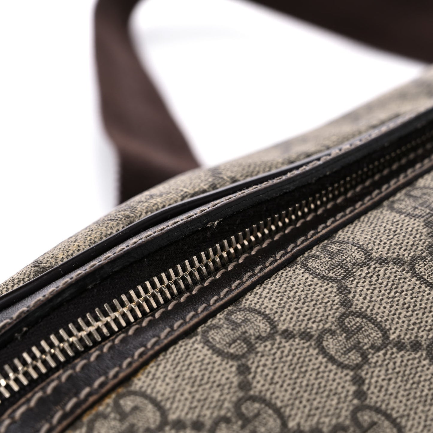 GG Supreme Monogram Belt Bag Dark Brown