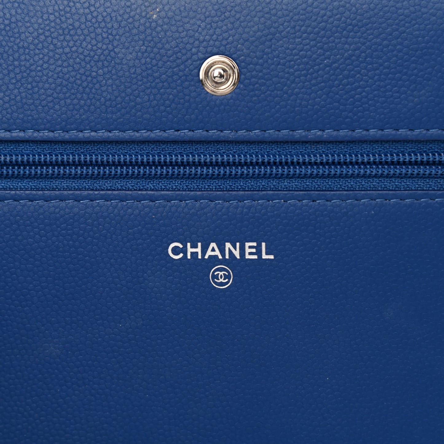 Caviar Camellia Embossed Wallet On Chain WOC Blue