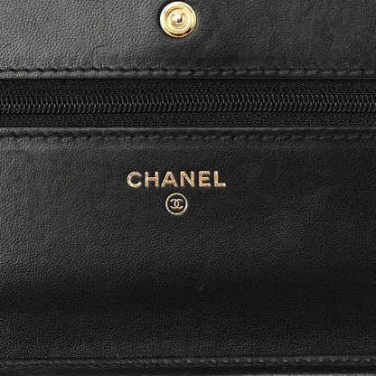 Chanel Lambskin Quilted Wallet On Chain WOC Black 6 of 11