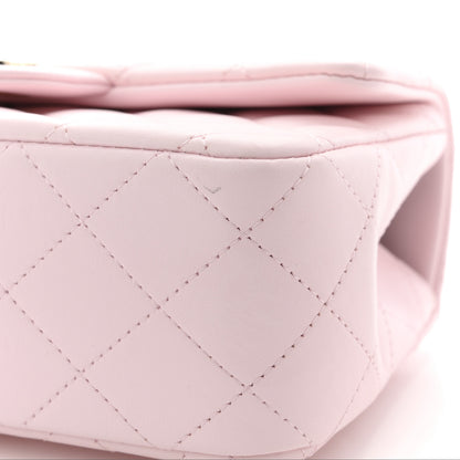 Chanel Lambskin Quilted Mini Top Handle Rectangular Flap Light Pink 11 of 12