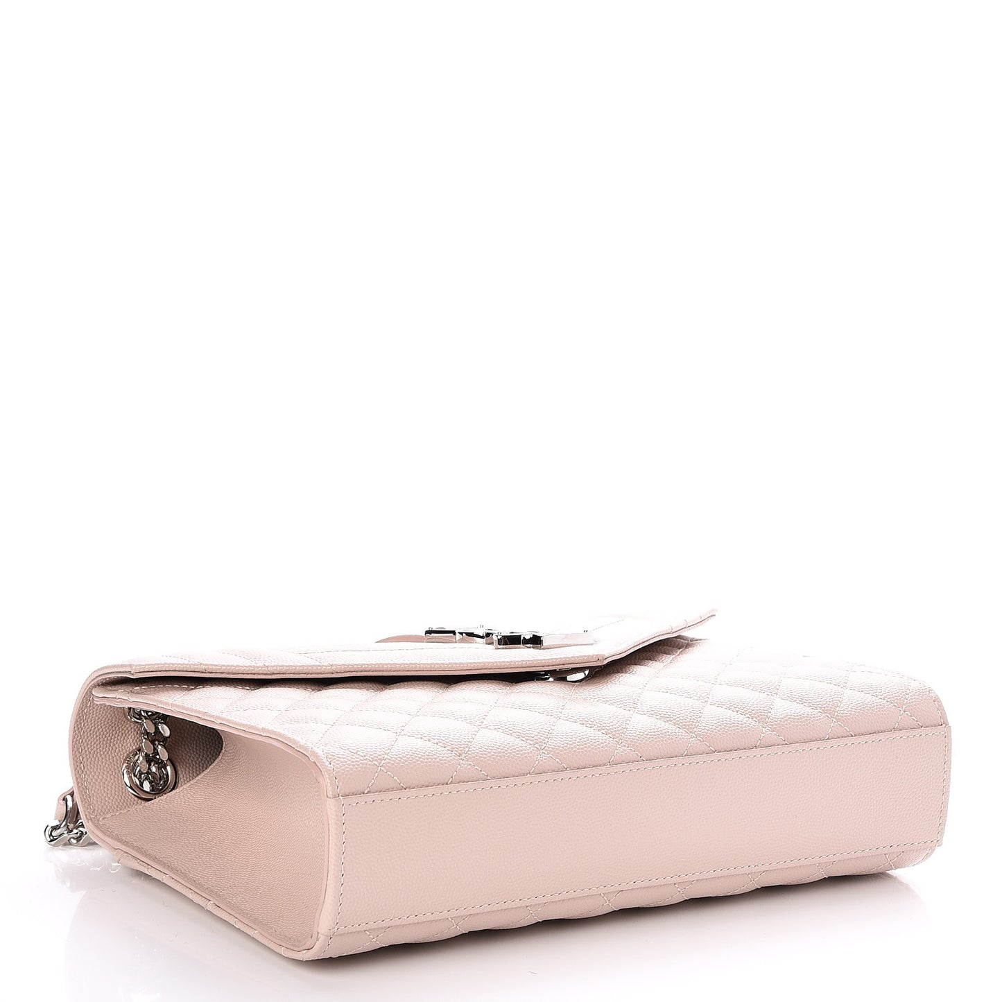 Grain De Poudre Textured Mixed Matelasse Medium Triquilt Monogram Satchel Marble Pink