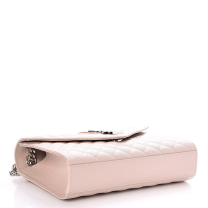 Saint Laurent Grain De Poudre Textured Mixed Matelasse Medium Triquilt Monogram Satchel Marble Pink 5 of 8