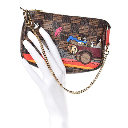 Louis Vuitton Damier Ebene 2015 Christmas Animation Mini Pochette Accessories 2 of 10