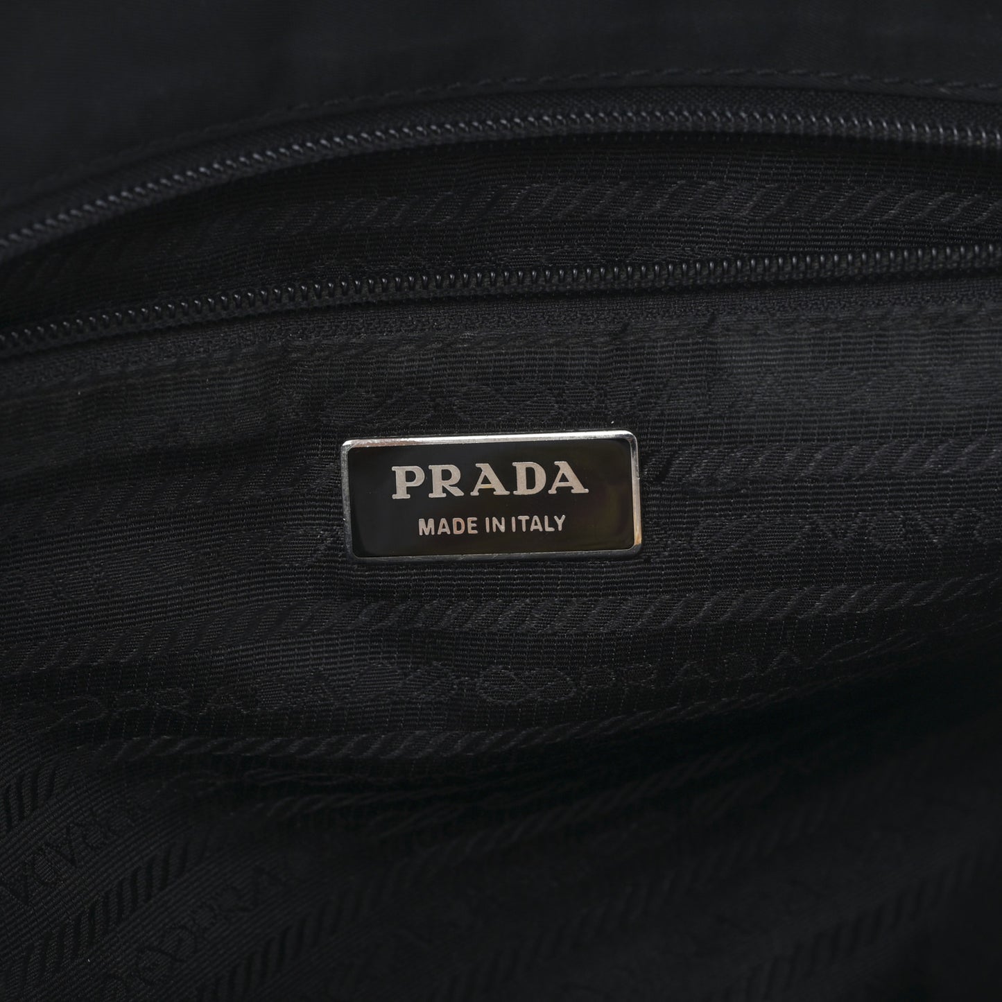 Nylon Front Pockets Tote Black