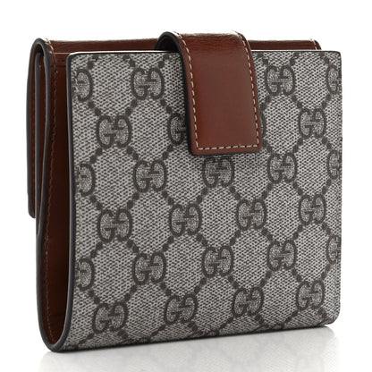 Gucci GG Supreme Monogram French Flap Wallet Brown 3 of 11