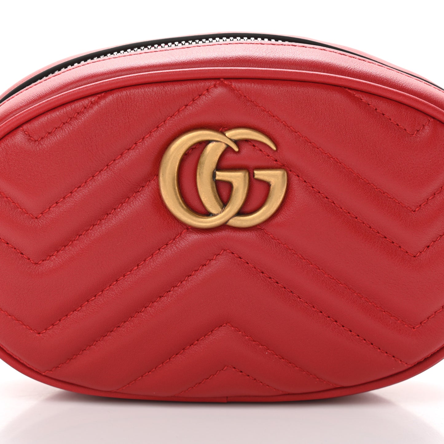 Calfskin Matelasse GG Marmont Belt Bag 85 34 Hibiscus Red