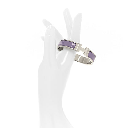 Hermes Enamel Narrow Clic Clac H Bracelet PM Lilas 2 of 6