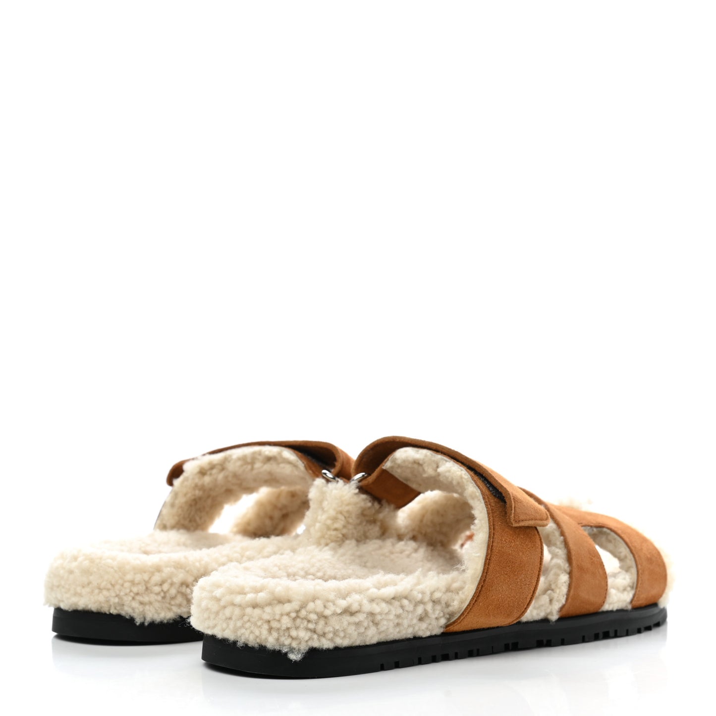 Suede Goatskin Woolskin Womens Chypre Sandals 40.5 Naturel Ecru