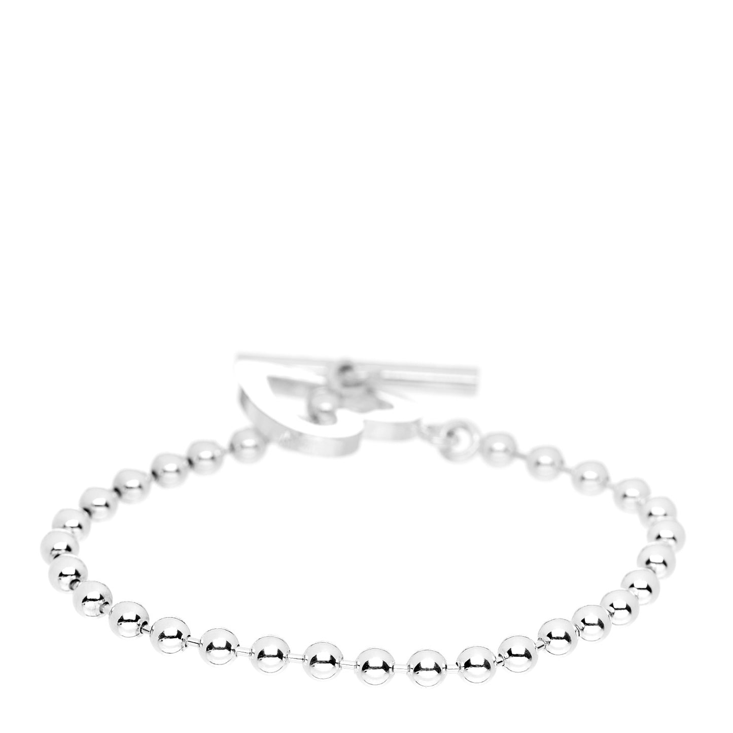 Sterling Silver Boule Heart Toggle Bracelet