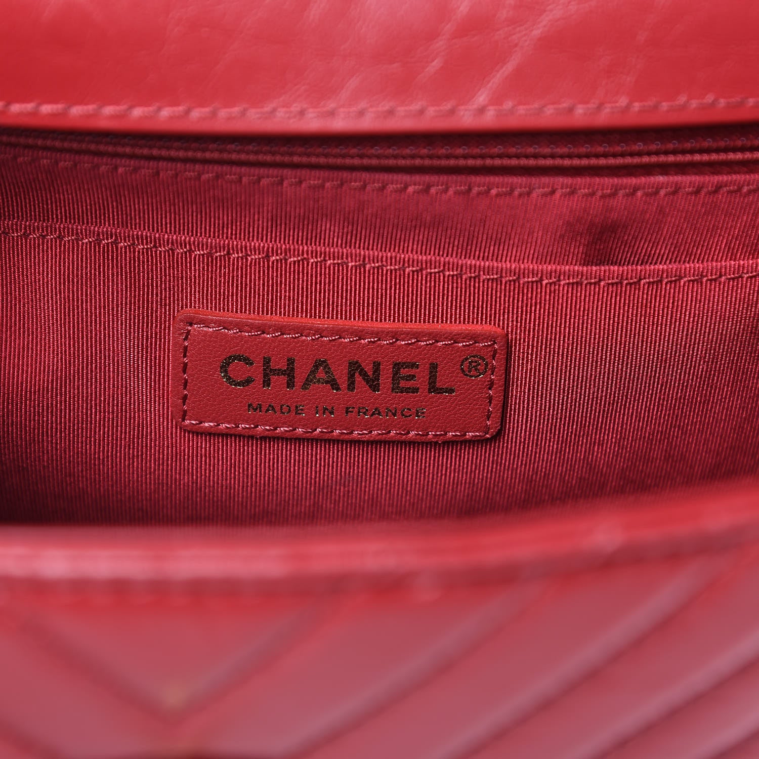 Chanel Aged Calfskin Chevron Quilted Backpack Red 6 of 9