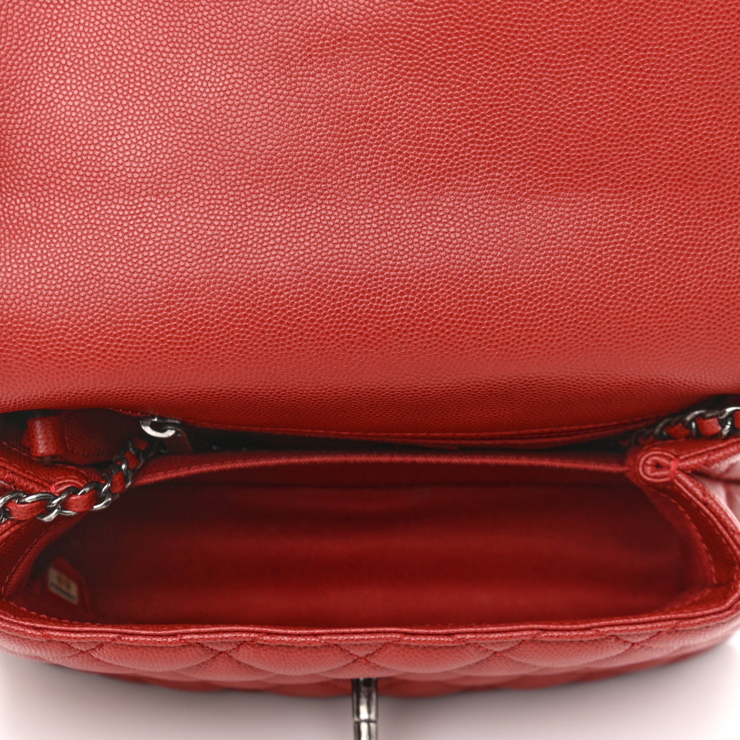 Chanel Caviar Quilted Mini Coco Handle Flap Dark Red 4 of 10