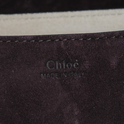 Chloe Suede Smooth Calfskin Drew Shoulder Bag Carbon Brown 6 of 12