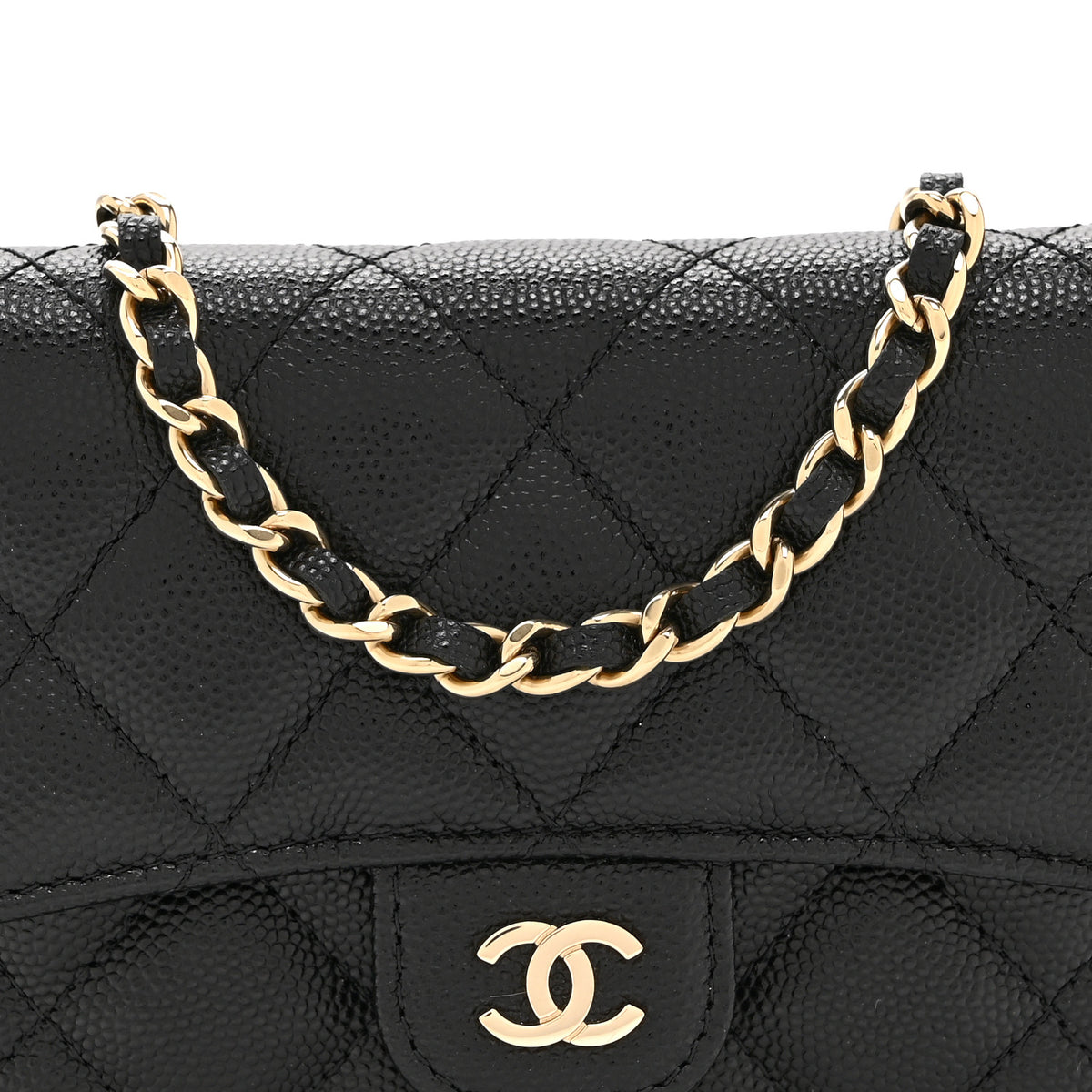 Caviar Quilted Mini Chain Bag Black