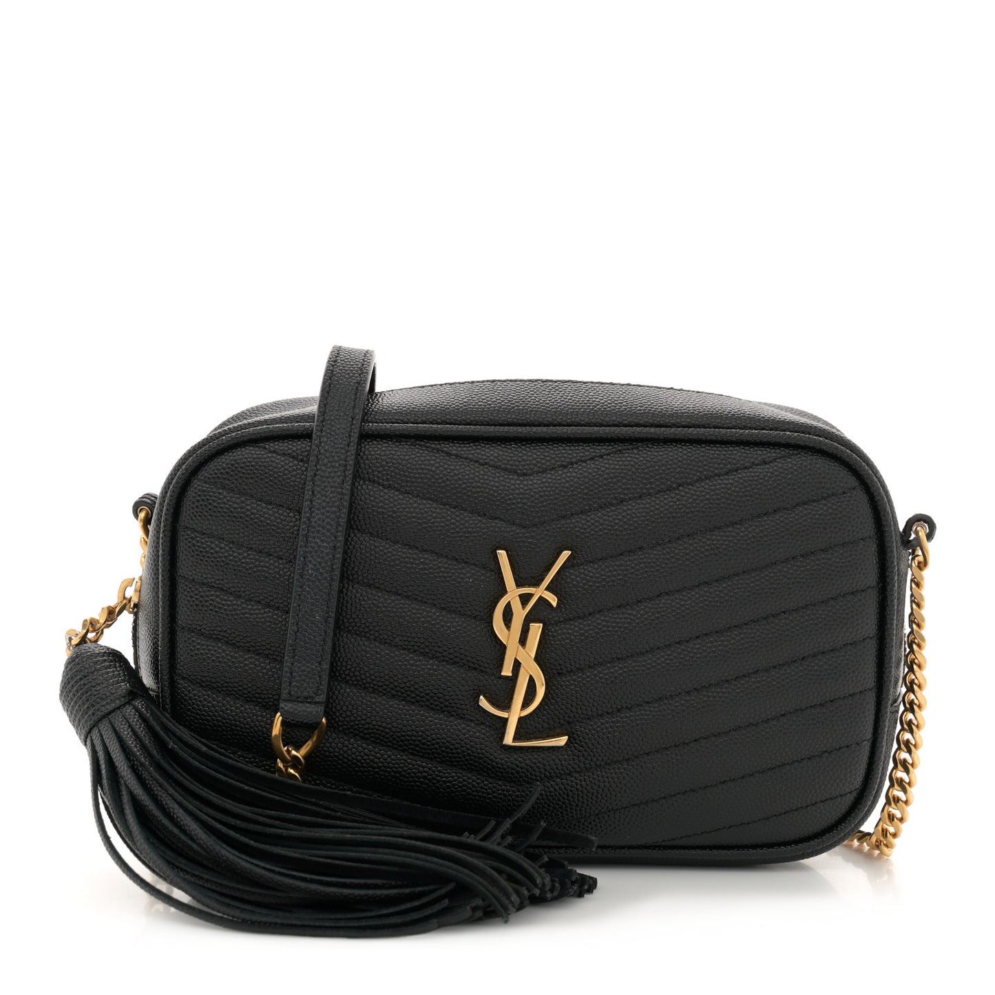 Grain De Poudre Matelasse Monogram Mini Lou Camera Bag Black