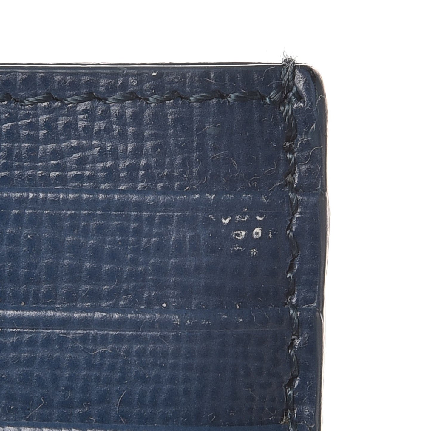 London Grainy Calfskin Bernie Credit Card Case Mineral Blue