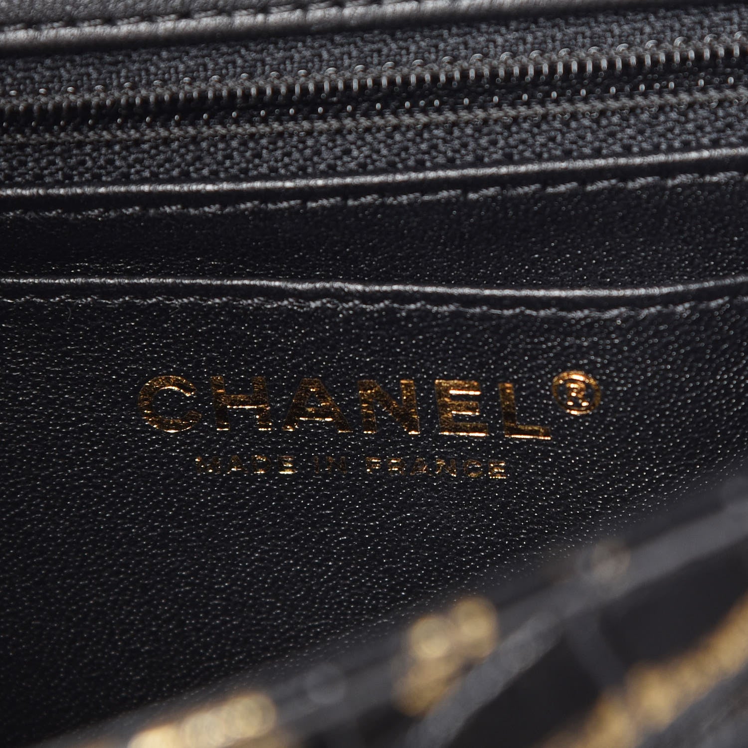 Chanel Calfskin Crocodile Embossed Graffiti 2.55 Mini Cocodile Reissue Flap Black Gold 8 of 10