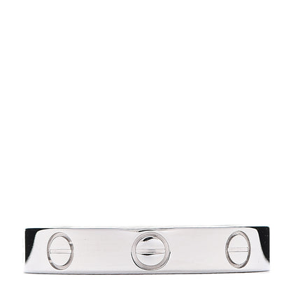 Cartier 18K White Gold 3.5mm LOVE Wedding Band Ring 53 6.25 1 of 3