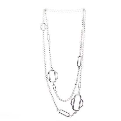 Hermes Sterling Silver Attelage Long Necklace 120 3 of 7